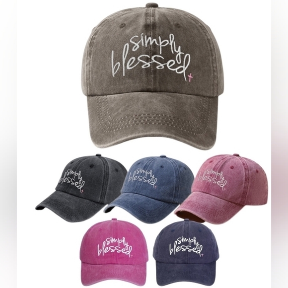 Simply Blessed Baseball Cap Adjustable Faith Hat 100% Polyester NEW - Picture 8 of 16